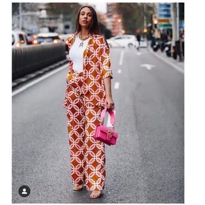 Zara printed pajama style pants